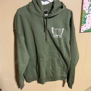 Green Hoodie with Graphic Design
